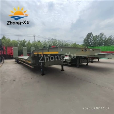 Zhong-Xu Trailer Semi Lowboy Gooseneck Pengangkat Hidraulik 3 Gandar